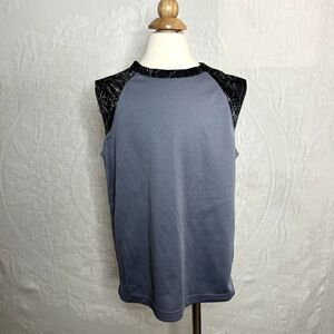 Boy's Gray Patterned Sleeve Muscle Tee
